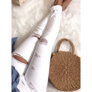 ‘KELSEY’ White High Waisted Jeans